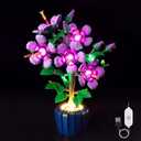 Kyglaring LED Light Kit Compatible with Lego Hibiscus Flower Plant 10372 Building Set - Upgraded Touch Control & Dimming (Lights Only, Model Not Included)