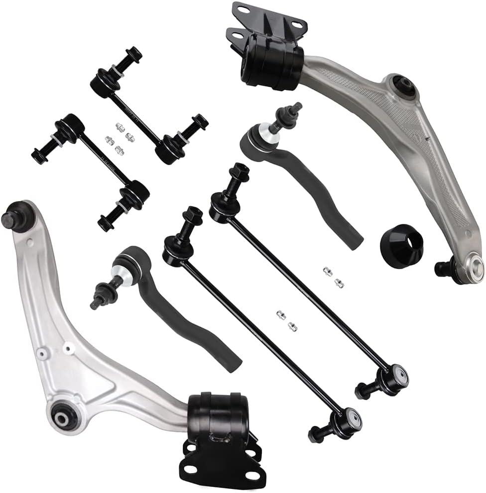 SCITOO 8pcs Suspension Kit Front Lower Control Arm And Ball Joints Outer Tie Rod Ends Sway Bar Links fit for 2013-2017 for Ford Fusion 2013-2018 for Lincoln MKZ
