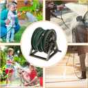 GOFORWILD Heavy-Duty Decorative Garden Hose Reel - Wall/Floor Mount with 200-Ft Capacity for 5/8 Hose Outdoor Hose Holder Winder for Lawn, Yard & Garden Storage