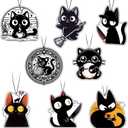 GTOTd Black Cat Cute Refreshing Ice Car Air Freshener Card8PackChristmas Ornament Stocking Stuffer Car Decor Accessories Gifts Merch Pendant Room for Hanging Rearview Car Interior Household