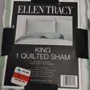 Sophia & William Cotton Comforter Cover Set King Size, Waffle Weave White Duvet Cover Set 3 Piece, White + Green