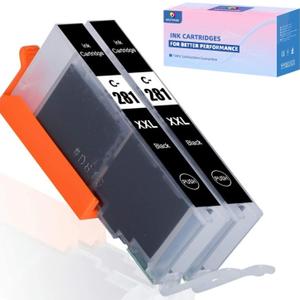 Canon PGI-280 XXL CLI-281 Black Ink Cartridge Replacement - 2 Packs for Pixma TR8520 TS9120 TS6220 TS6120 TS8120 TR7520 TS8220 Printers