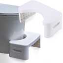 Detachable Portable Toilet Stool for Home Bathroom, Squatting Stool, Convenient and Compact, Sturdy (7in-White)