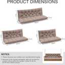 Porch Swing Cushions, Outdoor Swing Replacement Cushions 3 Seater with Backrest, Waterproof Bench Cushion with Ties,for Patio,Porch, Garden,Backyard (Khaki 60 * 40 in)