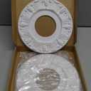 2 Pieces Ceiling Medallion Molded White PU Ceiling Medallions for Light Fixtures Cover Decorative Plate for Replacement Canopies Home Chandelier Fans 10"OD x3.5"ID