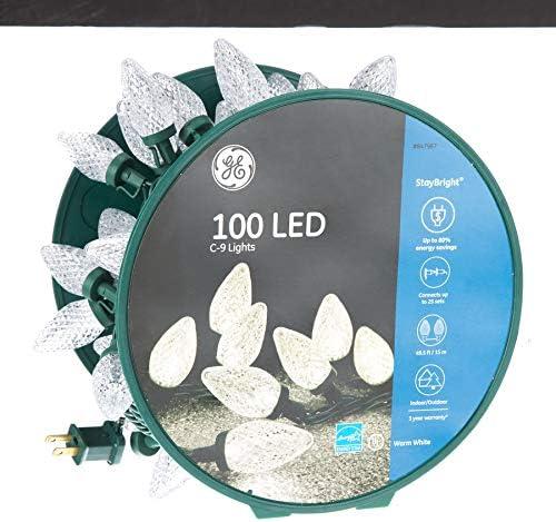 StayBright 100-Ct Constant C9 LED Plug-in String Lights - White - 49.5 Ft