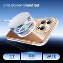 SMARTDEVIL Magnetic MagSafe Case for iPhone 16 Pro Max, Strong Magnetic Clear Shockproof Cover with 2 Screen Protectors, Ultra-Slim Anti-Yellowing Phone Case-Clear (White)