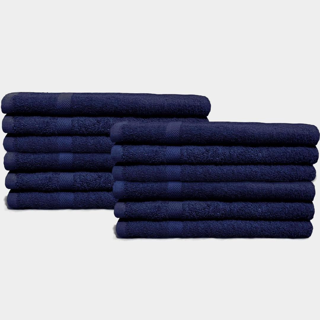 Spa Towels for Facials - Salon Facial Towels 16 x 27 Inches Pack of 12 (Navy Blue)