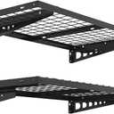 FLEXIMOUNTS 2 Pack 2x4ft Garage Storage 24x48 inch Bike Wall Shelving Rack, 440lbs Total Weight Capacity, Black