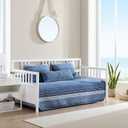 Nautica - Daybed Bedding Sets, Cotton Reversible Bed Set with Matching Shams & Pillow Cover, Lightweight Bedding Set for All Seasons (Coveside Blue, Daybed)
