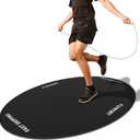 Cheete Jump Rope Mat Large Rubber Exercise Mat Indoor Outdoor Shock Absorbing Mat Non-Slip Oval Design for Floor & Rope Protection, Workout Mats for Home Gym Flooring