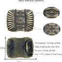 TOPACC Western Belt Buckle Cowboy Vintage Cowgirl Belt Buckle 1.5 in Novelty for Men Women (Bronze)