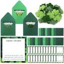 Clabby 24 Sets St Patrick's Day Gifts for Women Crochet Shamrock Charm St Patrick's Day Pocket Hug with Blessing Cards and 4 Leaf Clover Crochet Accessories for Coworkers Women Irish Gifts