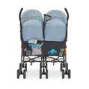 Dream On Me Twin Venture Umbrella Stroller in Light Blue, Multi Backrest Positions, Adjustable & Removable Canopy Double Stroller, 360Swivel Wheels with Locks
