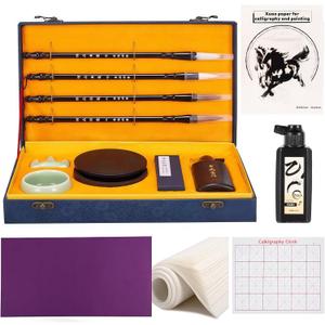 Chinese Calligraphy Brushes Set,Professional Sumi Water Writing, Japanese Painting Set for Beginners