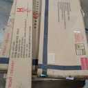 Benjara Carie Queen Bed, LED Lit Upholstered Headboard, Brown Solid Wood, Brownish Gray