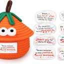 Easter Basket Funny Positive DIY Pumpkin Emotional Crochet Support Gifts Egg Buckets Gifts Tote Bags Egg Hunt Basket for Kids, Boys, Girls, Toddler, Babies, Infant