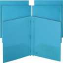 Mr. Pen- Plastic Folders with Pockets and Prongs, 5 Pack, Blue, Pocket Folders, Folders with Prongs, File Folders with Fasteners, 2 Pocket Folder, Folder with Pockets