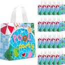 KERINGO 24 PCS Pool Party Non Woven Favor Bags with Handles Swimming Themed Waterproof Goodie Bags for Pool Swimming Summer Party Birthday Baby Shower Supplies