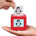 Smart AI Voice Sticker Printer Box, Magic Thermal Sticker Maker with Display, Inkless Portable Sticker Box for Home, Office, Study & DIY Projects, 5 Rolls Paper Included