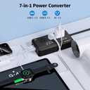 2000W Voltage Converter US to Europe for Hair Dryers, 7-in-1 220V to 110V Converter for European Travel with 3 AC/2 USBA/2 USBC Ports, Universal Power Converter Adapter Combo with EU/UK/IT/AU