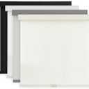 AOSKY Light Filtering Roller Shades Cordless Blinds for Windows, Free-Stop Shades with Valance, 99% Blackout, Thermal Insulated Fabric, UV Protection, Natural Woven Blinds（48" W x 72" H, Ivory）