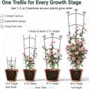 46.6" Tall Plant Trellis for Climbing Plants Indoor Outdoor, Durable Metal Trellis for Potted Plants, Adjustable Climbing Plant Support for Vines, Clematis, Morning Glories, Ivy, Black, 2 Pack