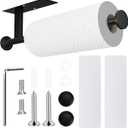 FISHCLOUD Paper Towel Holder Wall Mount  Self Adhesive No Drill or Drilling, SUS304 Stainless Steel  Kitchen, Bathroom, Sink, Pantry, Fridge(Black)