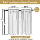 Lecloud Bessie Light Green Curtains 45 Inch Length 2 Panels, Light Filtering Curtains for Bedroom, Faux Linen Textured Window Drapes Rod Pocket, Window Treatments for Small Windows, Each 30 W x 45 L