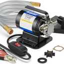 Acquaer Water Transfer Pump DC 12V 1/10HP Portable Electric Water Removal Utility Pump with Switch and Suction Hose Kit, Low Suction Water Removal for RV, Water Beds, Pools, Rain Barrel, Aquariums