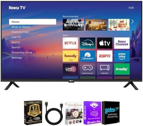 Roku 40 Inch Class Select Series 1080p Full HD Smart TV WiFi LED Display Voice Remote Streaming Apps Included HDMI Cable Streaming Bundle
