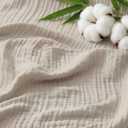 Bedsure Cooling Muslin Blanket King Size for Bed, Summer Gauze Blanket for Adults, 55% Rayon Derived from Bamboo & 45% Cotton, Breathable Lightweight Soft for Hot Sleepers, Linen Beige, 104x90 Inches