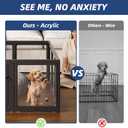 Acrylic Dog Playpen Indoor, O Series, 24" H, Black, 2 Panels