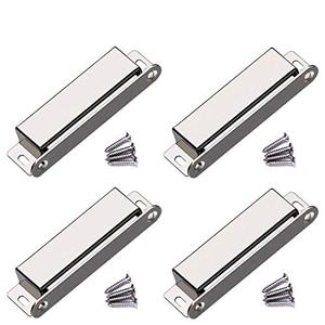 WOOCH Door Magnetic Catch - 90lb High Magnetic Stainless Steel Heavy Duty Catch for Kitchen Bathroom Cupboard Wardrobe Closet Closures Cabinet Door Drawer Latch (3.7 in Silver, 4-Pack)