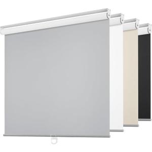 ChrisDowa Cordless Free-Stop 100% Blackout Blinds for Windows, Roller Windows Shades with Thermal Insulated, UV Protection Fabric for Living Room, Office and Home. Easy to Install.Gray,20" W X 72" H