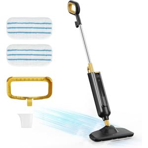 NEWBULIG Steam Mop for Hardwood/Tile/Carpet, Lightweight Steamer Cleaner for Floor Cleaning, 16.4 FT Cord and 2 Washable Pads