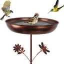 DREAMSOUL 34 Inch Height Bird Bath Stake, Vintage Bird Bath for Outside 13" Dia Birdbath for Garden Patio Decor
