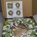 Sggvecsy White Daisy Wreath 24 Inch with Fake Silk Floral Green Eucalyptus Leaves and Lavender for Spring Summer Front Door Window Wall Wedding Farmhouse Festival Decor