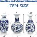 Yesland Small Blue and White Porcelain Vases Set of 3, 5 Inch Tall Mini Vintage Vase Chinoiserie Vases, Classic Decorative Bud Vases for Farmhouse Table Centerpiece, Flower Decor