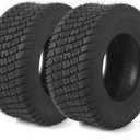 (2-Pack) 16x6.50-8 Tires - 4PR Durable Tubeless, Replacement Lawn Tractor Tires with Deep Ribbed Treads, Rim Not Included