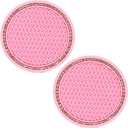 Cute Cup Holder Coasters Silicone Anti Slip Car Coasters, Cup Pads for Home Office, Universal Bling Crystal Rhinestone Car Interior Accessories Set of 2 (Pink)