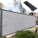Royal Shade 8' x 50' Grey Fence Privacy Screen Cover Windscreen with Heavy Duty Brass Grommets - Cable Zip Ties Include (We Make Custom Size) (Gray)