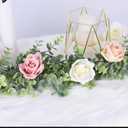 DearHouse Faux Eucalyptus Garland Plant, 2 Pack Artificial Vines Hanging Eucalyptus Leaves Greenery Garland for Wedding Backdrop Arch Wall Decor, 6 Feet/pcs UV Protected Indoor Outdoor
