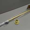 BRIOFOX Industrial Shower Curtain Rod - 2-in-1 Design Tension Curtain Rod - Never Rust Non-Slip 43 to 72 Inch Metal Steel, Gold Window Curtain Rod