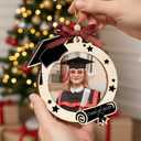 Graduation Ornaments Class of 2026, Wooden Graduation Keepsake for College or High School Celebration, Class of 2025 Ornament Gifts Decoration (Photo Frame)