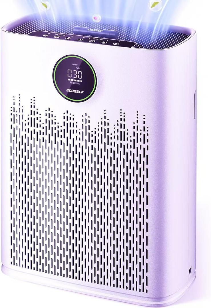 Air Purifiers for Home Large Room, with Smart Mode, PM2.5 Air Quality Display, 22dB Sleep Mode, Aromatherapy, Cover Up to 2200 Ft with 2X-Purification & 360Air Outlet, HAP603, Purplish White