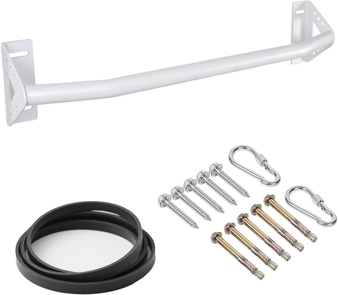 Wall Mounted Pull Up Bar Doorway, Heavy Duty Strength Training Pull-Up & Chin Up Bars for Doorframe, Support Beam or Joist Mount Thick Metal Sturdy Construction Support 500 lbs
