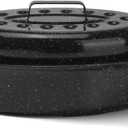 13 Roasting Pan, Turkey Roasting Pan, Small Oval Roaster Pan With Lid For 7 Lb Turkey, Chicken, Lamb, Beef, Vegetables, Casserole, Bread