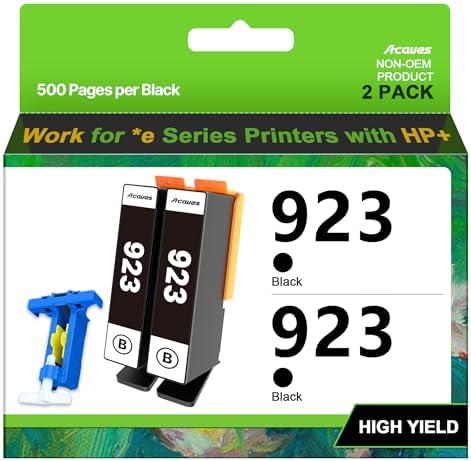 923 Ink cartridges for HP Printers Replacement for HP 923 Black Ink Cartridges Use with OfficeJet Pro 8130e 8135e 8139e 8138e 8132e 8134e 8120e 8122e 8124e 8125e Printer (1 Black Pack Without Chip)