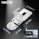 Sliding Door Lock, 90 Degree Door Hasp Latch Lock, Stainless Steel Security Right Angle Padlock with Screws for Push/Sliding/Barn Doors (1PC, White, Large)